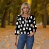 Dames T-shirt T-shirt Print Knoop 3/4 Mouw Dagelijks Weekend Mode Basic V-hals Normaal Top