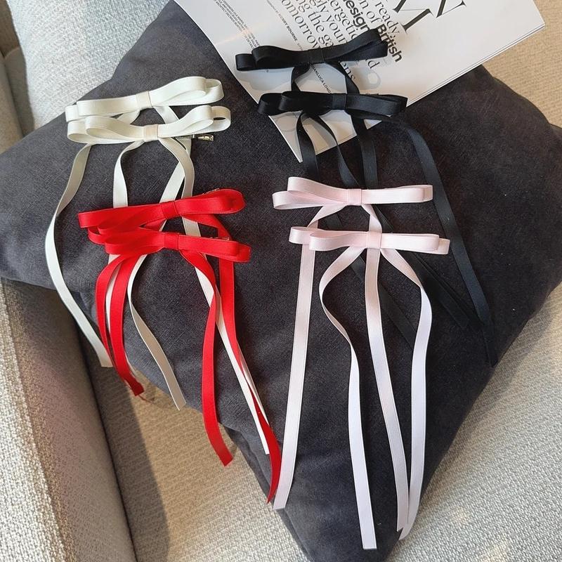 1Pcs Sweet Long Hairpins Ribbon Tassel Bowknot Hair Clip for Women Hair Braid Girl Party Barrettes Adult Headwear Accessories