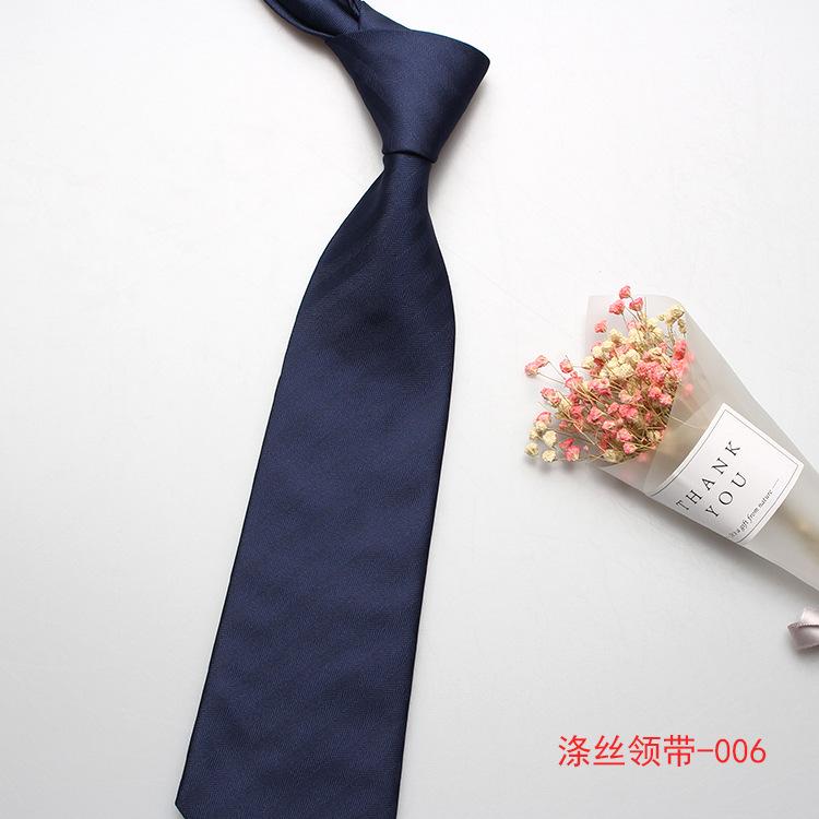 Men'S Polyester Silk Jacquard Business Tie, Solid Color Flower Casual High-End Tie