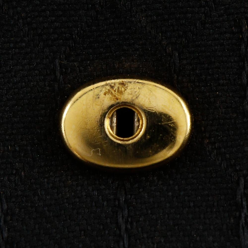 Dior ChainShoulder Shoulder Bag Honeycomb Pattern vintage black Nylon canvas Women Used