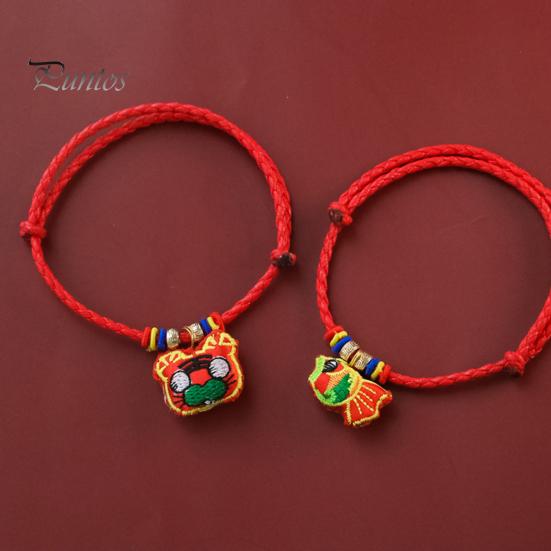 Cat Collar Pet Vibrant Color Adjustable Friendly to Skin Wear Resistant Ultra-Light Dress Dog Up Polyester Chinese New Year Lucky Red Pendant