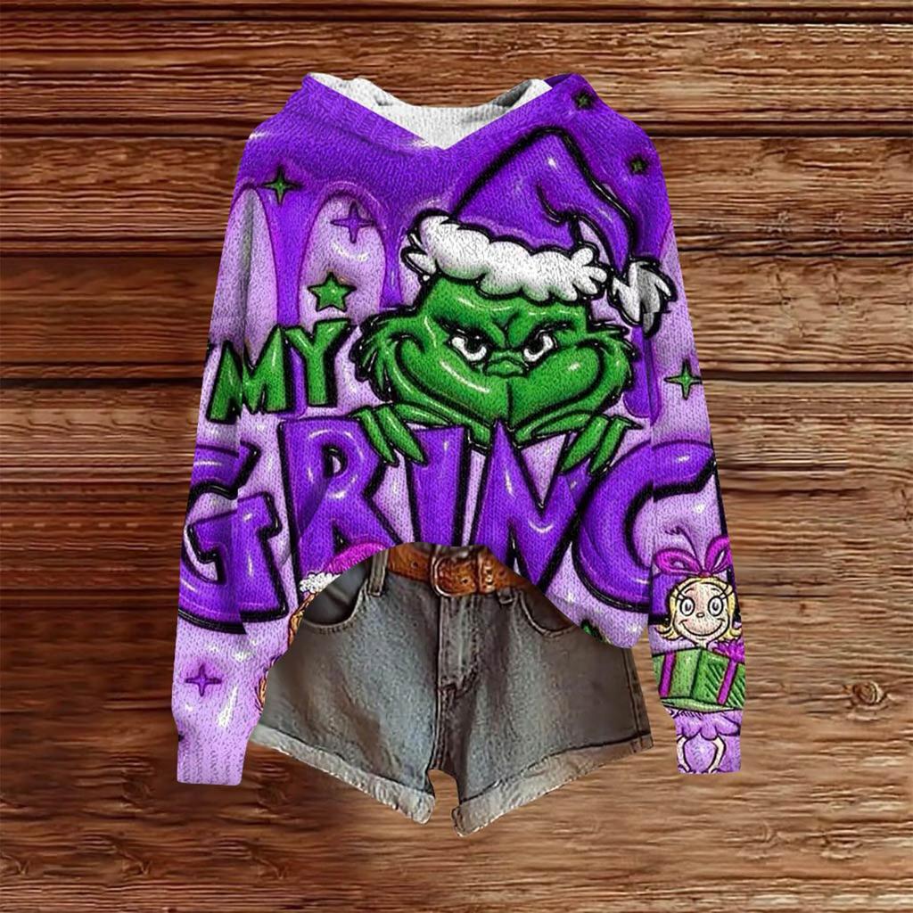 Sweatshirts For Women Knit Sweater Cute Shirt Fall Pullover Hooded Sweatshirt