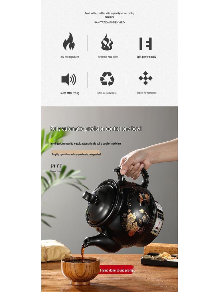 Vollautomatischer elektrischer Dekoktionstopf - Keramik-Kasserolle für traditionelle chinesische Medizin