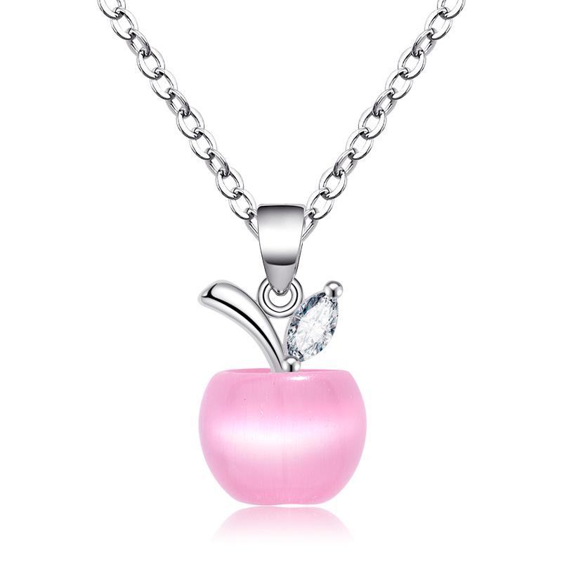 Couples Pendant Apple Shape Necklace Jewelry Gift