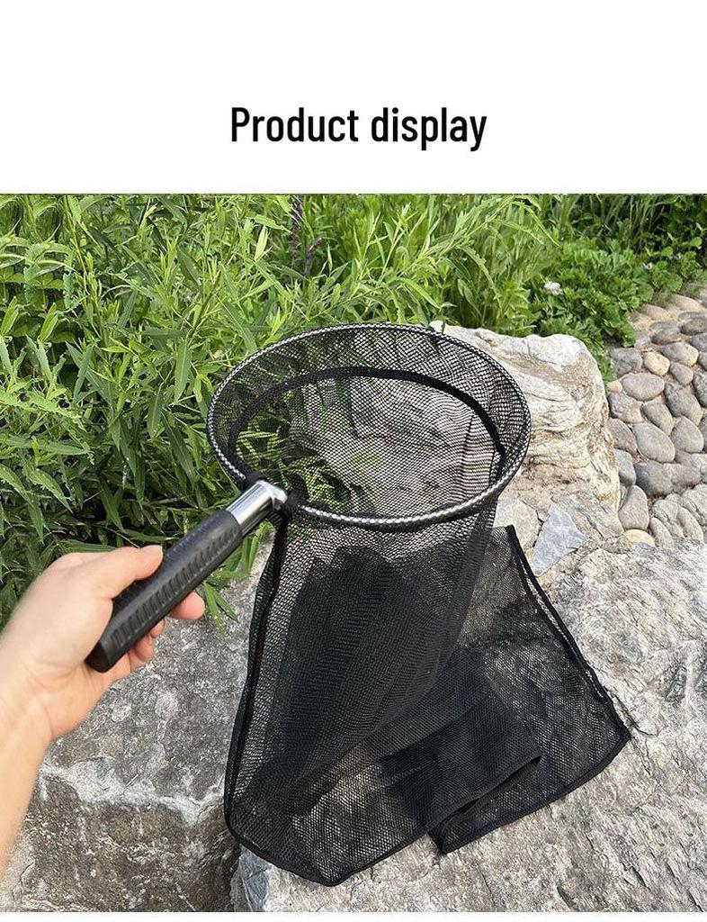 Portable Large Fish Landing Net with Stainless Steel Ring for Catching and Transporting