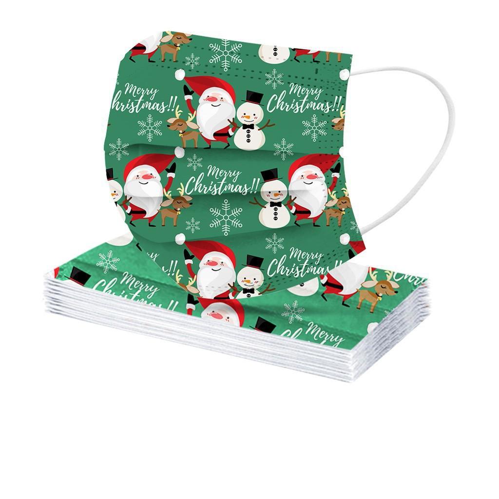 Christmas Mask Adults Disposable Face Mask 3-layer Non-woven Fabric Party Masks Breathable Mask