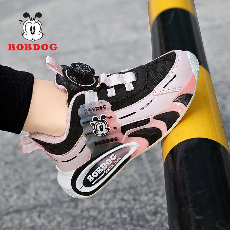 Babu bean boys' shoes running shoes tide 2025 autumn and winter new middle-aged and older children's leather surface children's sports shoes fashionab