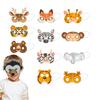 Jungle Safari Theme Party Supplie 12 Assorted Paper Animal Half Face Mask for Children's Celebrations Birthday Decors