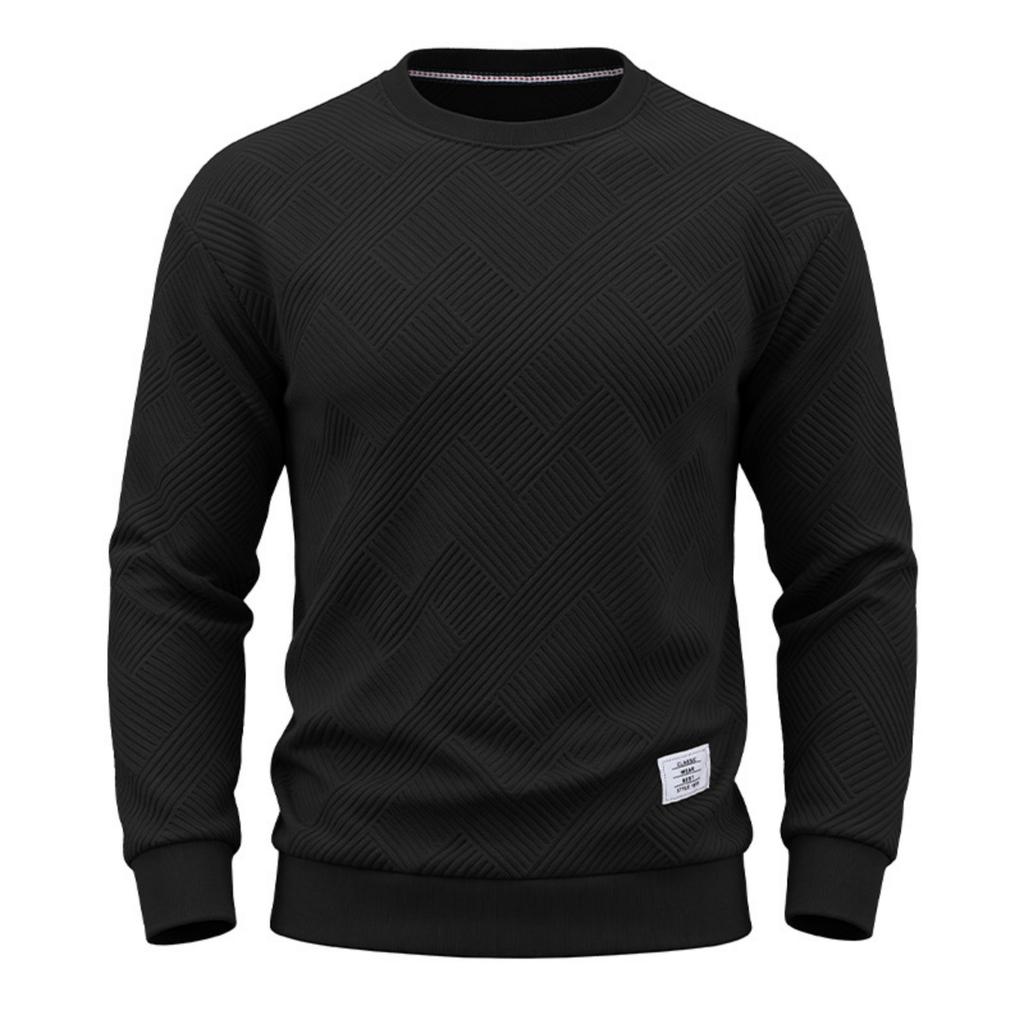 Felpa da uomo con girocollo, vestibilità ampia, top casual rétro