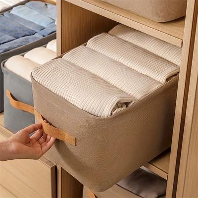 Universeller 1 Stück Aufbewahrungskorb für Kleidung mit großer Kapazität Zwei verdickte Stoff-Stahlrahmen Faltbare Box