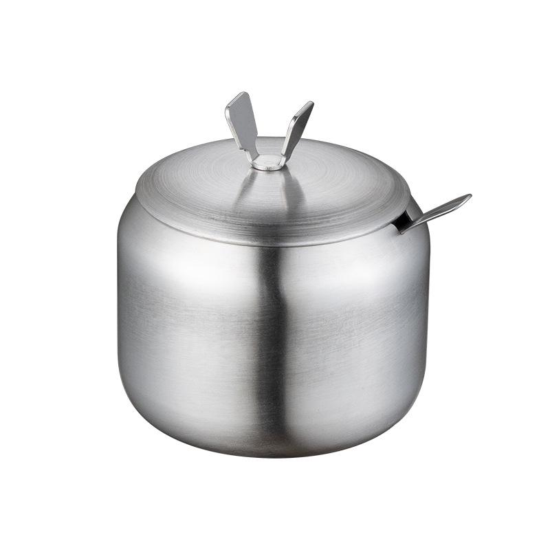 Stainless Steel Chili Oil Seasoning Can with Spoon - Korean Style 8.5cm (V Top)