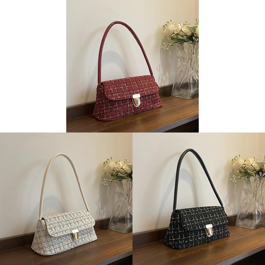 Korean Style Small Pu Handbag With Stitching Detail For Daily Casual Use