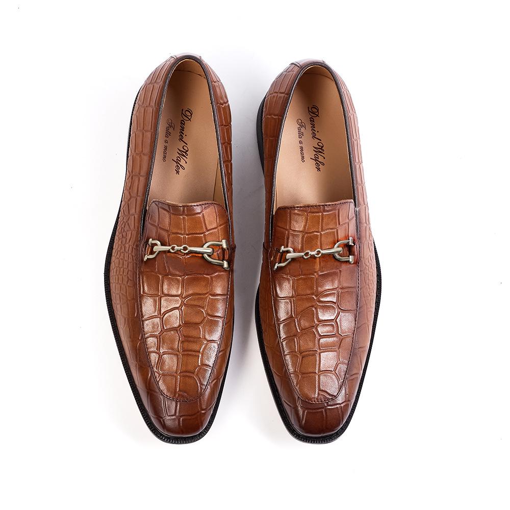 

Мужские лоферы из высококачественной европейской кожи – Элегантная свадебная и вечерняя обувь Size 43 коричневый