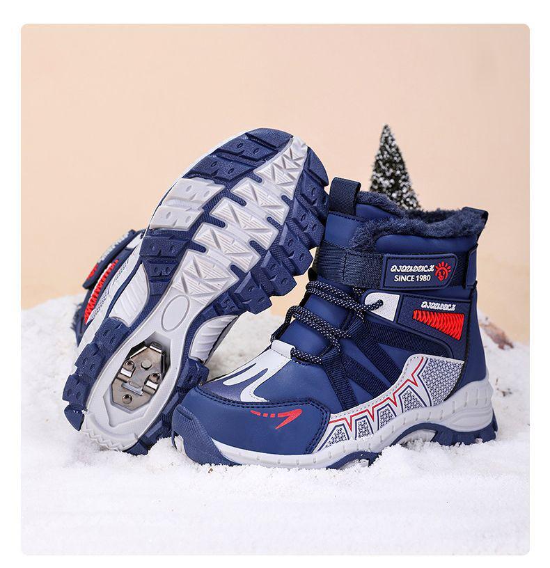 Jungen Schneestiefel mit Fleecefutter: Warme, rutschfeste Stiefeletten für Wintersport & Grundschule.
