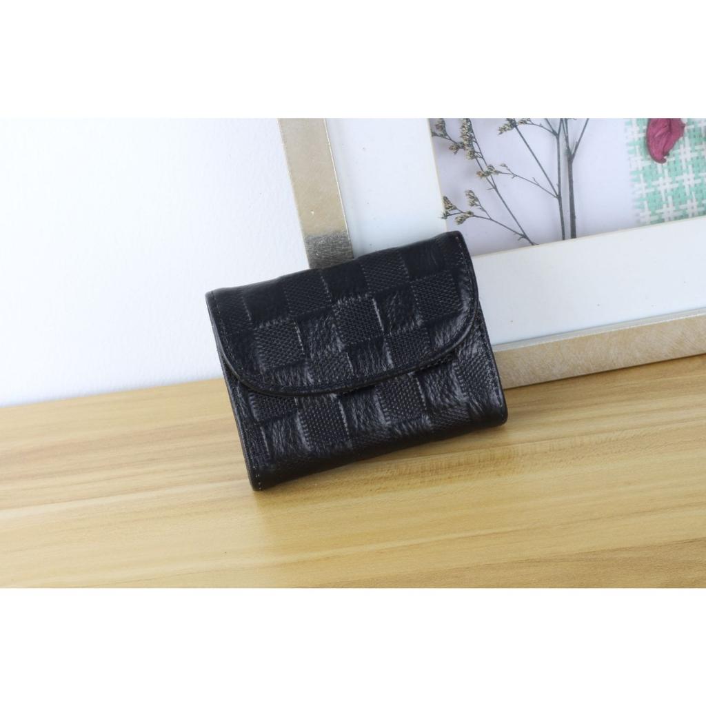 Damski portfel ze skóry bydlęcej, Mały, Prosty i Wygodny, Wielokolorowy, Ręczny, Zapinany na zamek, Organizer na karty