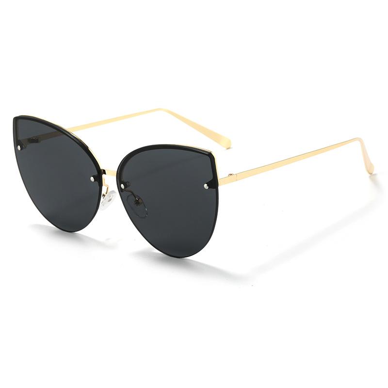 New Fashion Sun Protection Trendy Sunglasses For Women With Boundless Frame Street Pography Metal Sunglasses 399