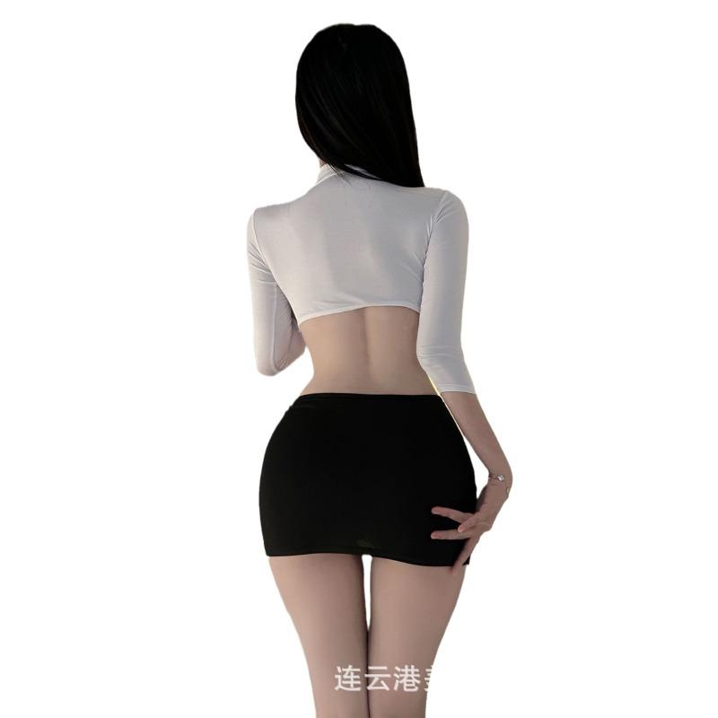 Sexy Lingerie Secretary Uniform Cosplay Chest Secretary Buttocks Skirt Teacher Skinny Cross Spice Girl