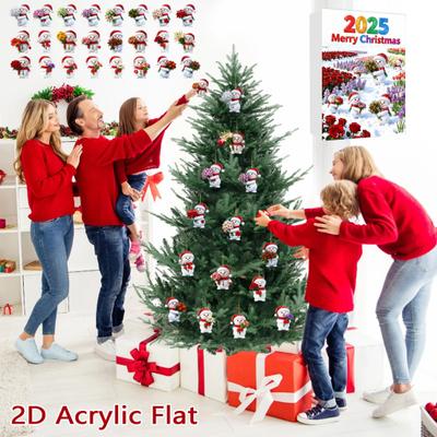 Calendrier de l'Avent Bonhomme de neige Yousheng 2025 pour Enfants Boîte de Compte à Rebours de Noël 24 Jours avec Ornements Acryliques Décoration de Fête Multifonctionnelle