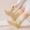 3Pairs Stripe Coral Fleece Socks Winter Mid Tube Socks Women Comfortable Floor Plush Socks  Winter