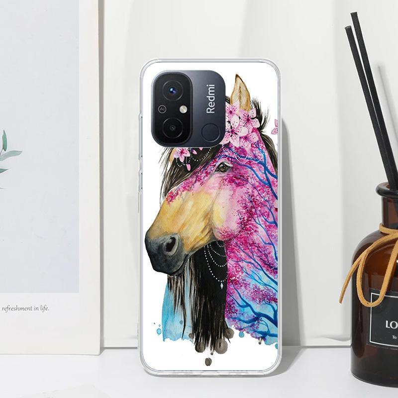 Animal Oil Painting Horse Phone Case For Xiaomi Redmi 14C 13 13C 12 12C 10 10A 10C 9 9A 9C 9T 8 8A 7 7A 6A 6 Pro K80 K70 K60 K40