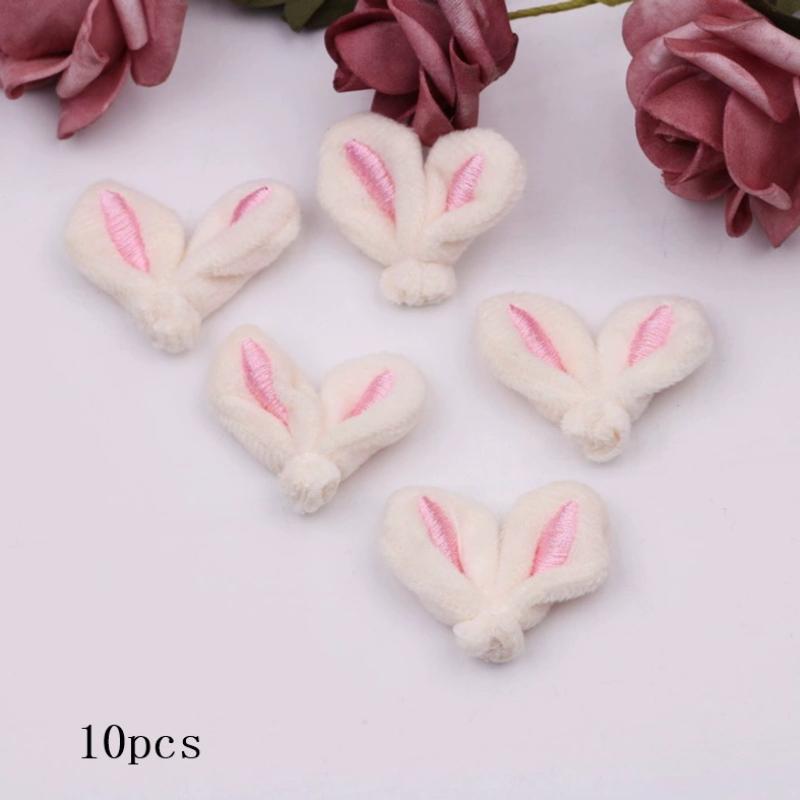 10Pcs/Lot Diy Handmade Plush Embroidered Ears Padded Patches Appliques For Clothes Sewing Supplies Diy Hair Decoration