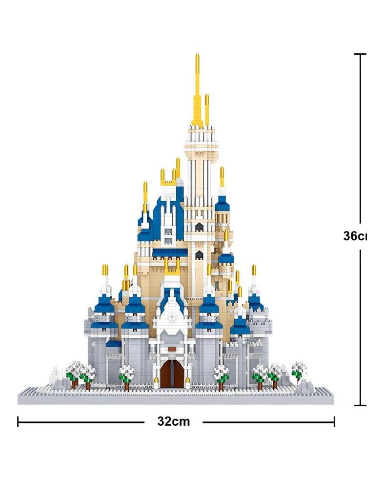 8189 Weltarchitektur Schneeschloss Palast Turm Winterbaum 3D Mini Diamantblöcke Ziegel Bauspielzeug für Kinder ohne Box