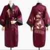 Halat de baie unisex roșu și negru, reversibil, cu broderie de dragon, în stil Tang