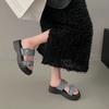 Fashion 2024 Flat Shoes Female Ladies' Slippers Platform Summer Clogs Woman Heeled Mules Luxury Slides Beach High Designer Soft Sandals