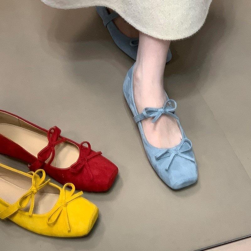 Inner Heightening Shallow Mouth Mary Jane Shoes Summer French Retro Evening Breeze Bow Gentle Single Shoes