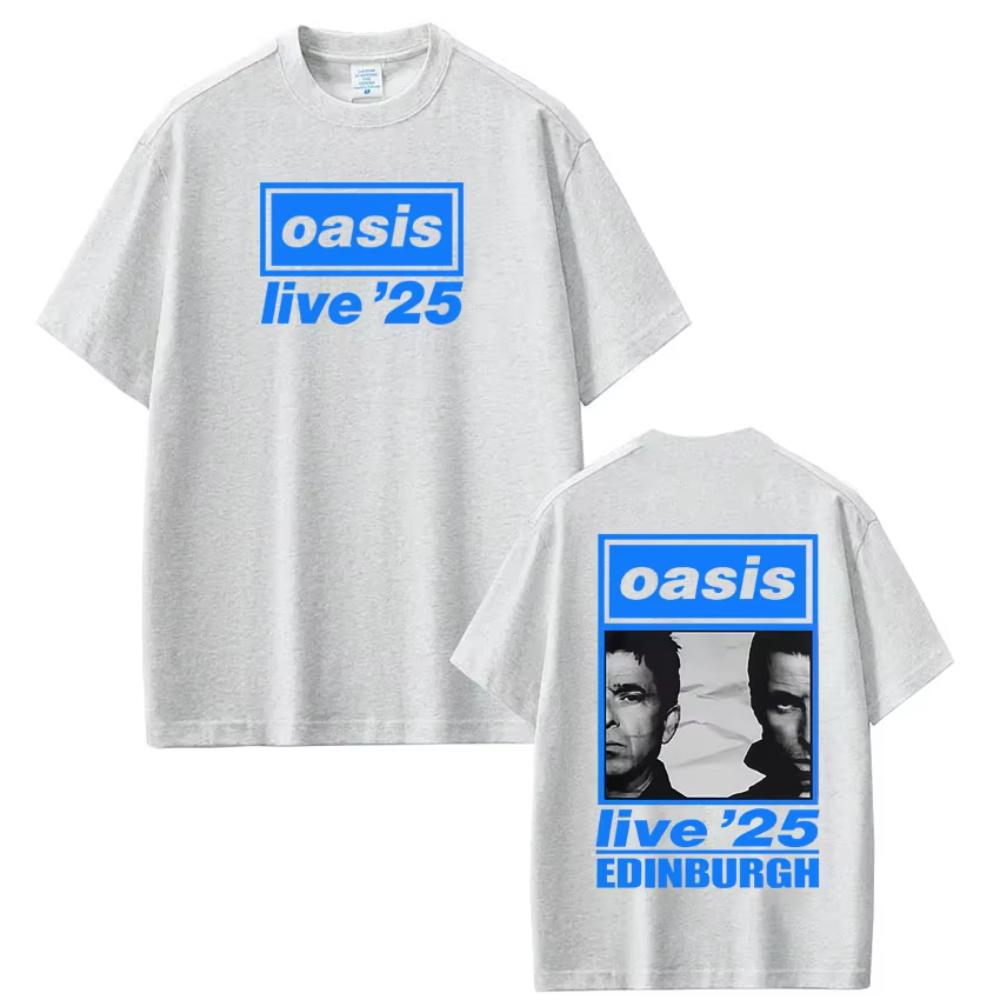 British Rock Band OASIS Live 26 Tour Print Tshirts Men Women Hip Hop T Shirt Summer Casual Loose Cotton Tshirts Fan Gifts Tops