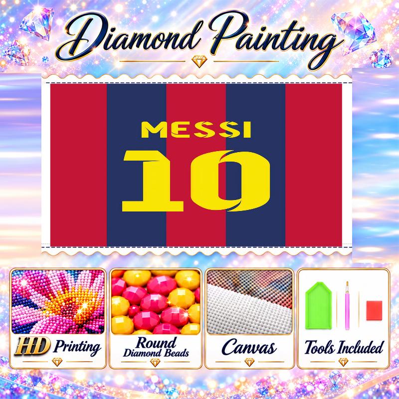 Sada pro diamantové malování Lionel Messi 5D plný vrták DIY diamantová mozaika Nástěnná malba Domácí dekorace