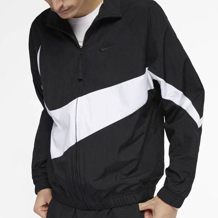 Nike Big Swoosh Woven Statement Jacket (Asia Sizing) Black Men Streetwear AR3133-010