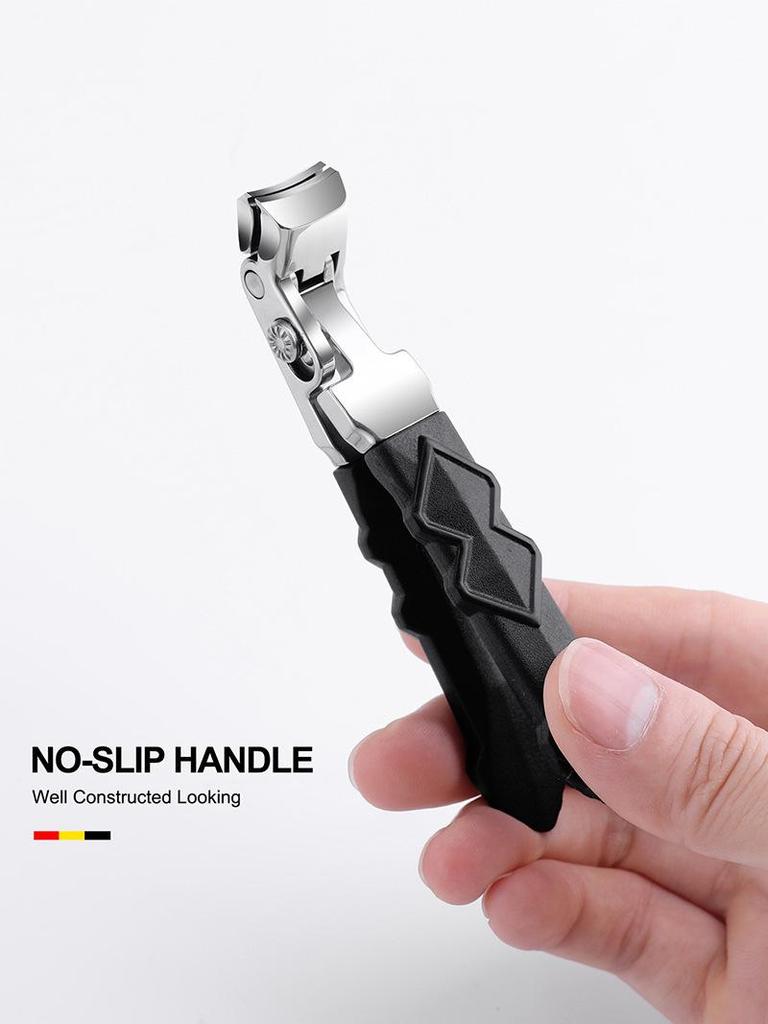 Stainless Steel Long Handle Curved Nail Clipper with Large Grip