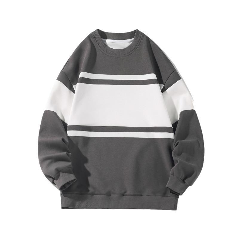 

Contrasting Color Round Neck Sweater Men s Autumn Plus Size Loose Early Autumn Back To School To Wear A Long-sleeved Shirt Boys XXXL