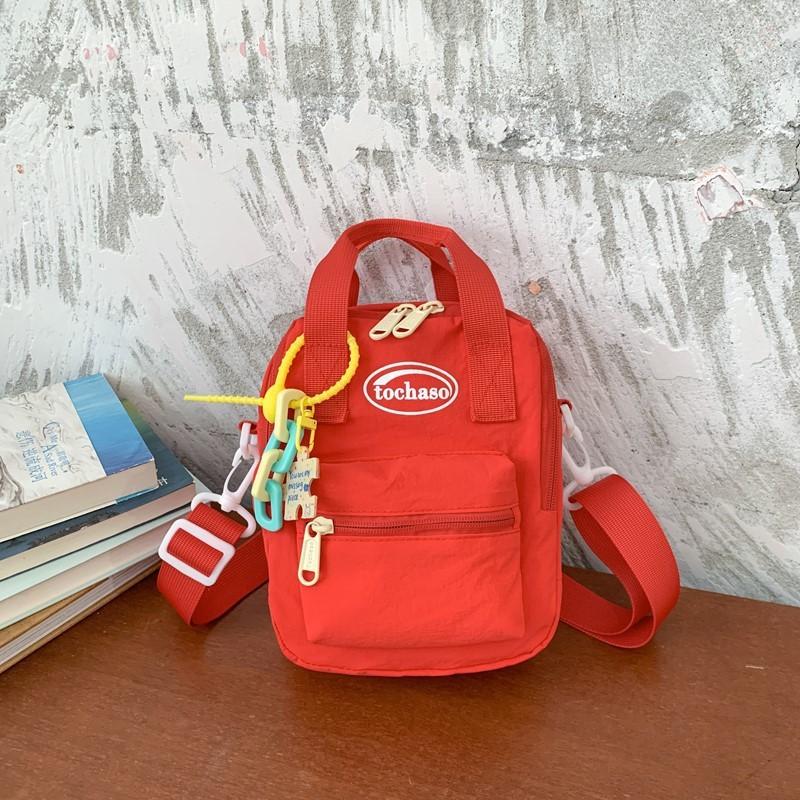 Color Simple Solid Letter Printed Children Single Shoulder Bag Pendant With
