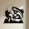 Metal Fishing Wall Art, Black Iron Fish Home Decor, 1PC
