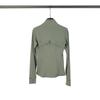 In Stock: LU Women's Slim Fit Yoga Jacket with Gold Zipper - Stand Collar Running Top