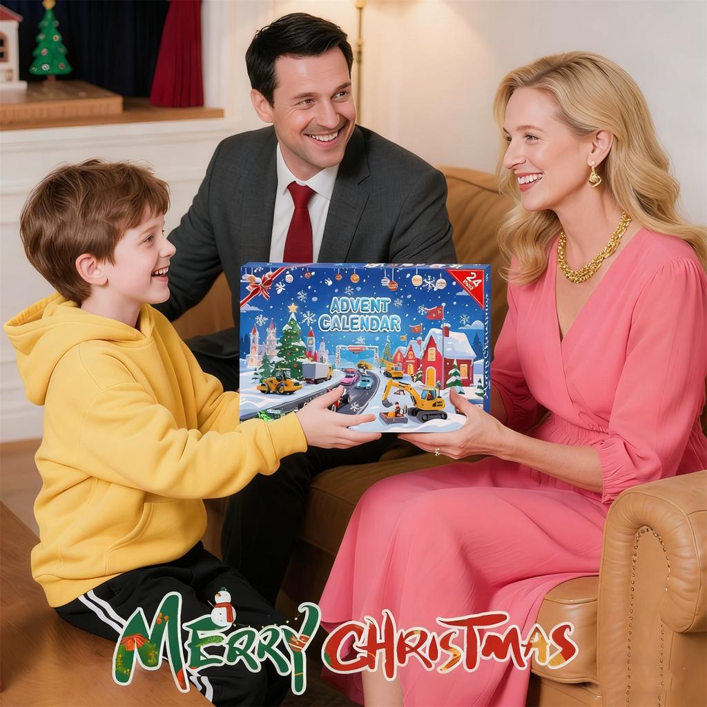 3D Stereo BlindBox Aircraft Box Advent Calendar Christmas Countdown Calendar Alloy Racing Figure Road Sign Traffic Light