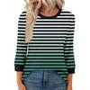 Women's Fashion Casual Seven Sleeve T-Shirt Print Round Neck Top
