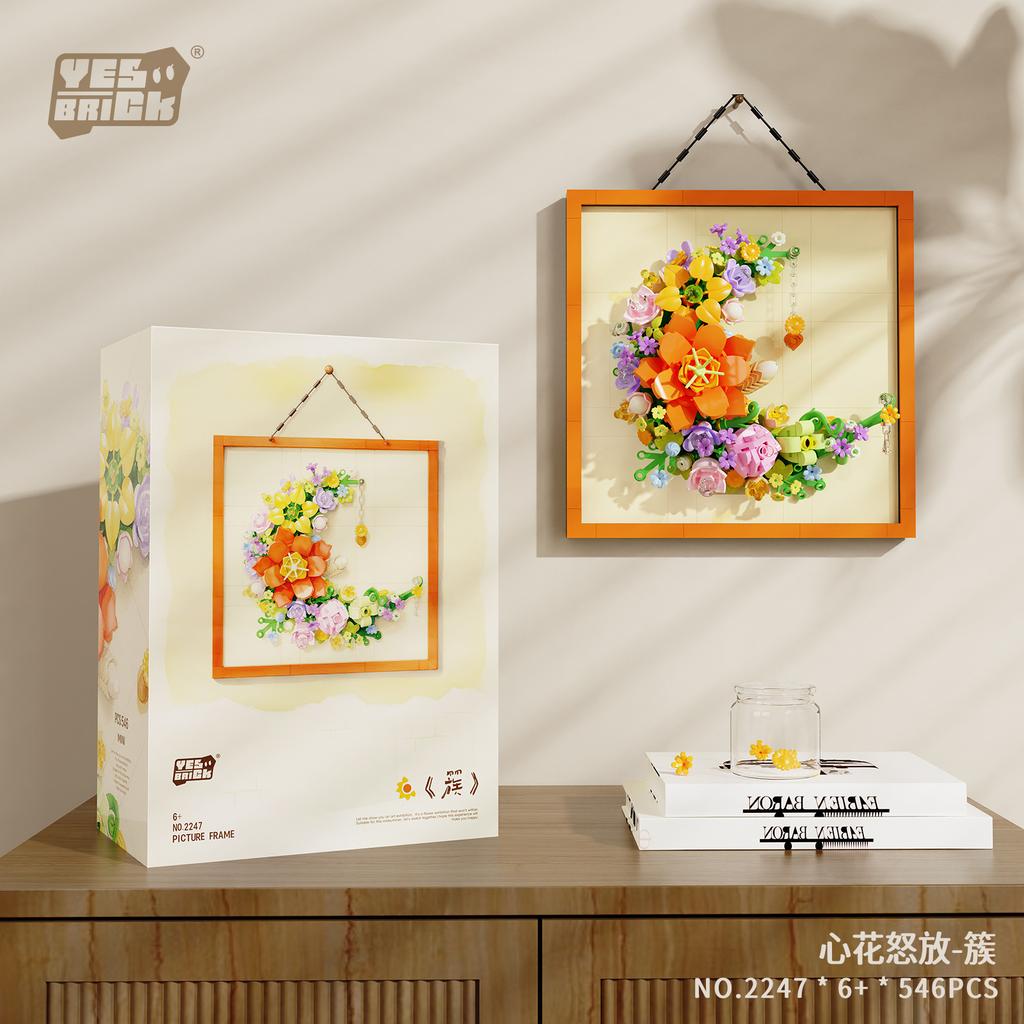 Flower Bouquet frame Building Blocks Set Micro Brick Bonsai DIY Home Decoration MOC Botanical Flowers for Adults Kids toys Gifts