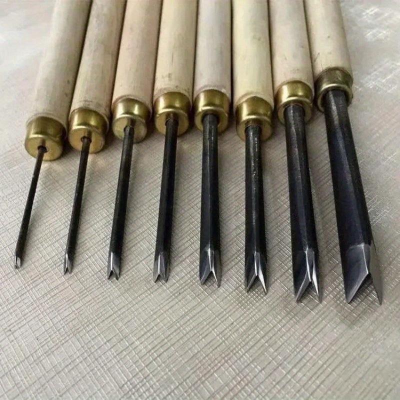 1pc 1mm-8mm V Type Exposedness Triangle Chisel Woodworking Chisels Hand Wood Carving Knives