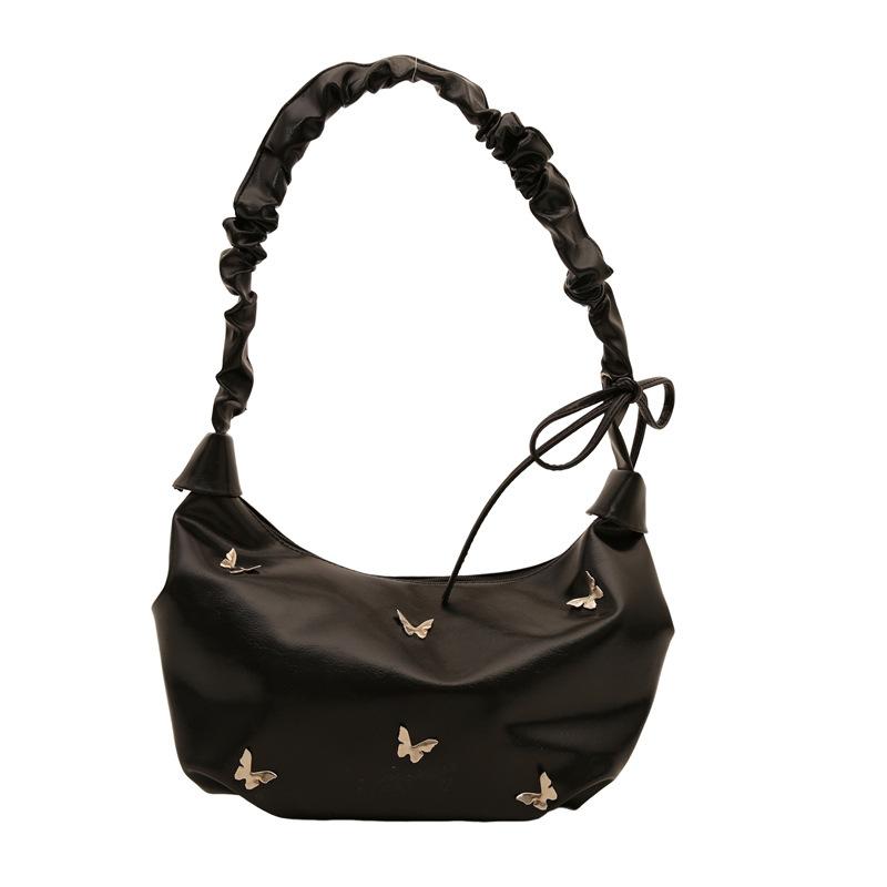 

Осенняя новая маленькая сумка-бабочка 2024 года, женская модная сумка в иностранном стиле, универсальная фактура, сумка-мессенджер для поездок на работу чёрный