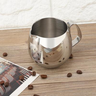 Smooth Surface Milk Frothing Pitcher Special Spout Design Stainless Steel Pitcher  Coffee Making