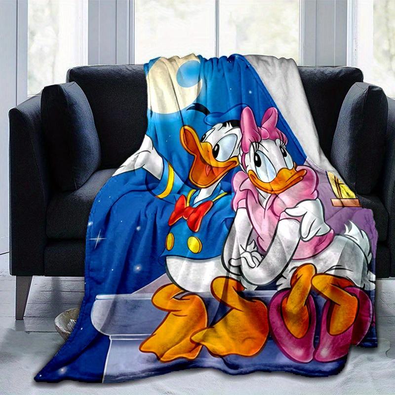 1pc Cartoon donald duck Couple Throw Blanket - Seasonal Universal, Home Decoration, Blanket, Soft Flannel Throw Blanket - Versatile & Cozy f