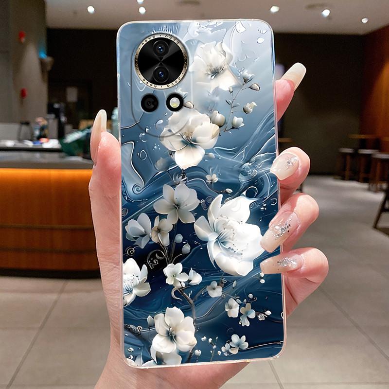 Nova12 Hülle Klar Luxus Mode Schmetterling Blume Weiches TPU Silikon Rückabdeckung Für Huawei Nova 12 Pro Transparente Handyhüllen