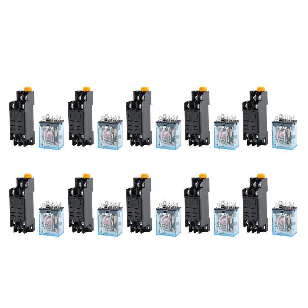 

10 Sets 8 Pin Power Relay with Base AC220V Coil Electrical Equipment Supplies