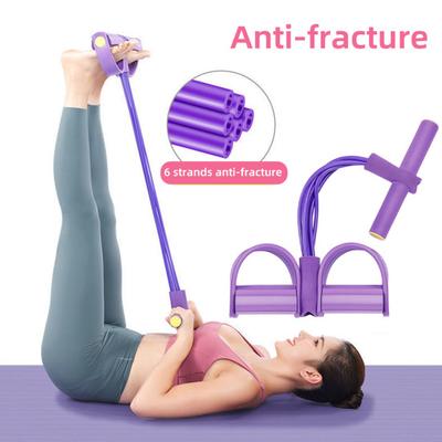 Mekik Pedalı Çekme Halatı Saplı Çok Fonksiyonlu 4/6 Tüplü Elastik Yoga Çekme Halatı Erkek Kadın Pedal Gerdirici Egzersiz Aleti Antrenman Ekipmanı