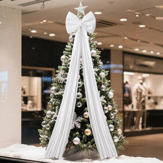 Christmas Bow Decoration Velvet Tree Topper Bow for Christmas Tree Wreath Home Room Wall