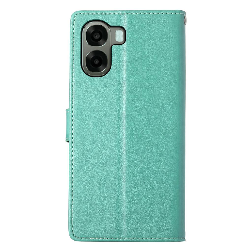 Wallet Case for Oppo A6x 5G / A6x 4G Butterfly Floral Imprint PU Leather Phone Cover with Wrist Strap