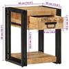 VidaXL Bedside Tables 2 Pcs 40x35x50 Cm Solid Raw Mango Wood, Bedside Cabinet, Bedroom Furniture, Table 4016689
